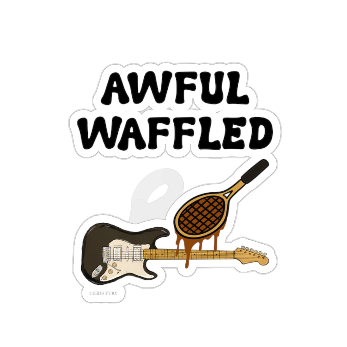 Awful Waffled Vinyl Sticker