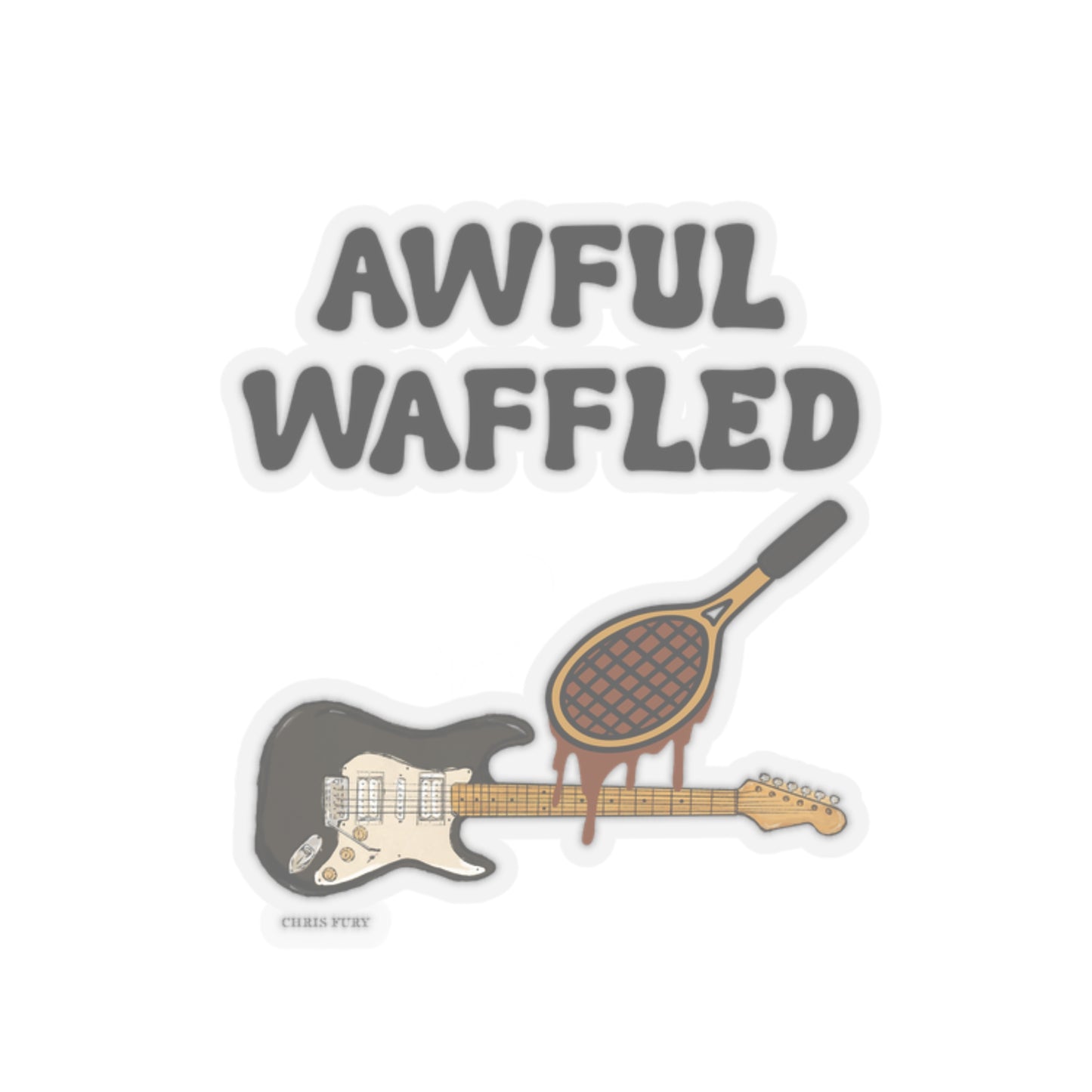 Awful Waffled Vinyl Sticker